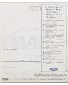 New Vehicle Window Price Sticker, Galaxie, 1967