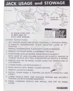 1973-74 Mercury Montego Jack Instruction Decal