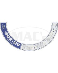 73 302 2V Reg Fuel Air Cleaner Decal