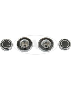 Ford Radio Knobs, Set, Chrome Plastic, Fairlane, Torino, Ranchero, Falcon, Cyclone, Montego, 1970-71