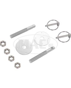 Aluminum Hood Pin Kit, Silver