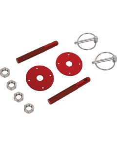 Aluminum Hood Pin Kit, Red