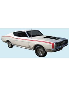 Cyclone Spoiler Lettering, Black, Meteor, 1969