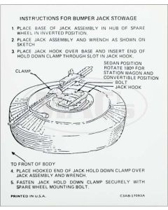 Jack Instruction Decal, Mercury, 1963