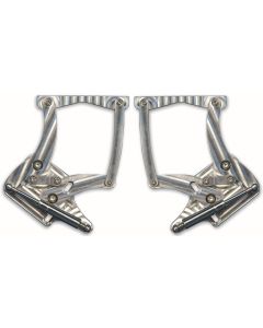Ford Fairlane Billet Aluminum Hood Hinges, Machine Finish, For Fiberglass Hoods, 1963-1965