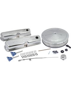Ford Engine Dress-Up Kit, Embossed Emblems, Chrome