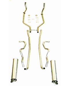 Full Size Ford Exhaust System, Complete, Aluminized, 352-390 FE, 2" Pipes, Hardtop, Sedan, 1963-1964