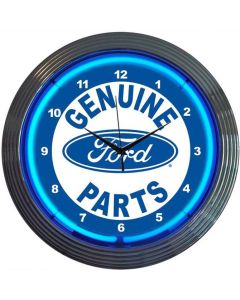 Ford Clock, Blue Neon, Ford Genuine Parts Design