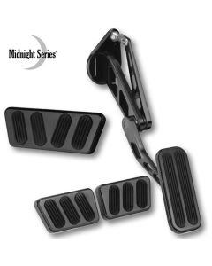 1964-1970 Mustang Lokar Midnight Series Billet Aluminum Pedal Set with Black Finish