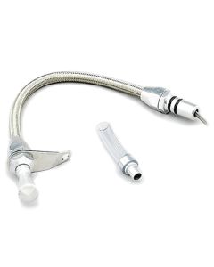 Lokar Flexible Transmission Dipstick, Braided Stainless Steel, Transmount, Ford C4/C6/FMX/AOD Transmissions