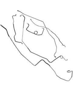 Front Brake Line Kit, 5-Piece Steel, Falcon 6-Cylinder Coupe, 1968