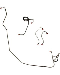 Front Power Disc Brake Line Kit, 4-Piece Stainless Steel,  Cyclone, 1972-1974