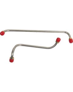 Galaxie Fuel Pump To Carburetor Lines, Big Block V8 With 4-Barrel, 2-Piece Stainless Steel, 1961-1964