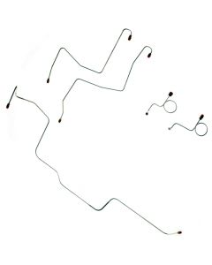 1968-1969 Mustang OEM Steel Manual Front Drum Brake Line Kit, 5-Piece