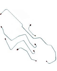 1968-1969 Mustang Stianless Steel Power Front Drum Brake Line Kit, 5-Piece