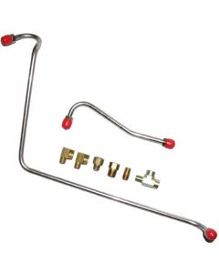 Fuel Pump To Carburetor Line, 302/351 V8 With 2-Barrel, Stainless Steel, 1968-1970