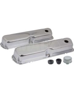 Chrome Valve Cover Kit with Oil Cap without Tube, 260/289/302 V8