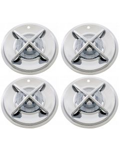 Wheel Cover Set, Spinning Cross-Bar Center, Chrome, For 15'' Steel Wheels