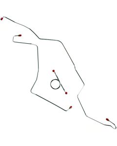 1955 Ford Thunderbird OEM Steel Power Front Drum Brake Line Kit, 3 Pieces