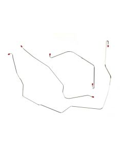 1961-1963 Ford Thunderbird Stainless Steel Power Front Drum Brake Line Kit for Cars with Firewall-Mounted Booster, 3 Pieces
