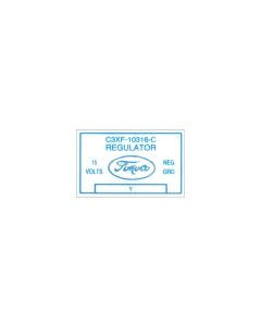 Ford Thunderbird Voltage Regulator Decal, C3XF-C, 1963