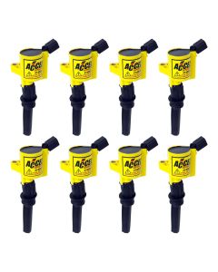 1998-2002 Econoline Ignition Coil Set - ACCEL Super Coil Series - Yellow Cap - Ford Modular 2-Valve Engine