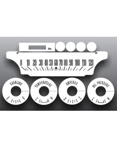 1964 Mercury Comet White Face Gauges Overlay