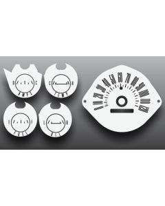 1965 Mercury Comet White Face Gauges Overlay