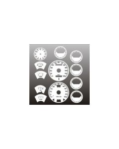 Ford Ranchero White Face Gauge Overlay, 120 MPH, 1974-1976