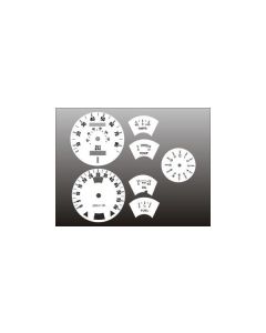 Ford Ranchero White Face Gauge Overlay, 80 MPH, 1977-1979