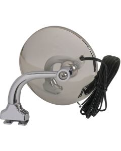 Convex Peep Mirror With LED Directional, Stainless Steel, 4" Diameter