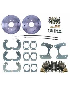 Ford 8.8-9" Rear End Disc Brake Kit with Emergency Brake & Drilled And Slotted Rotors - Falcon, Comet, Ranchero