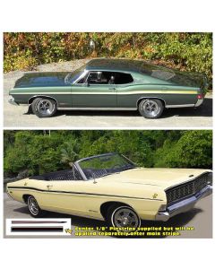 Ford Upper Body Dual-Color Stripe Kit, XL, GT, 500, Galaxie, 1968
