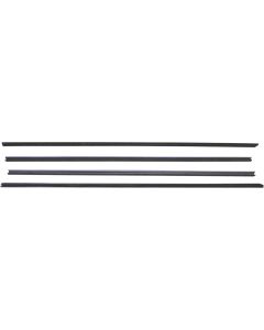 Belt Weatherstrip Kit - Flat Stainless Steel Bead On Outer and Round Stainless Steel Bead On Inner - 4 Pieces