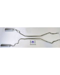 1963-64 Full Size Ford Convertible  2" Aluminized Dual Exhaust System With Turbo Mufflers For 260 or 289 Engine