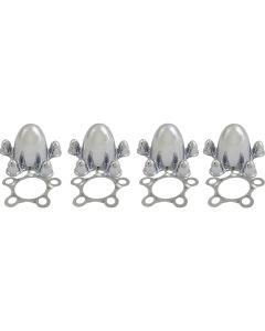 Center Cap Set Of Two, Spider Style, Chrome Plated Zinc Diecast, 5 x 4-3/4'' Bolt Circle