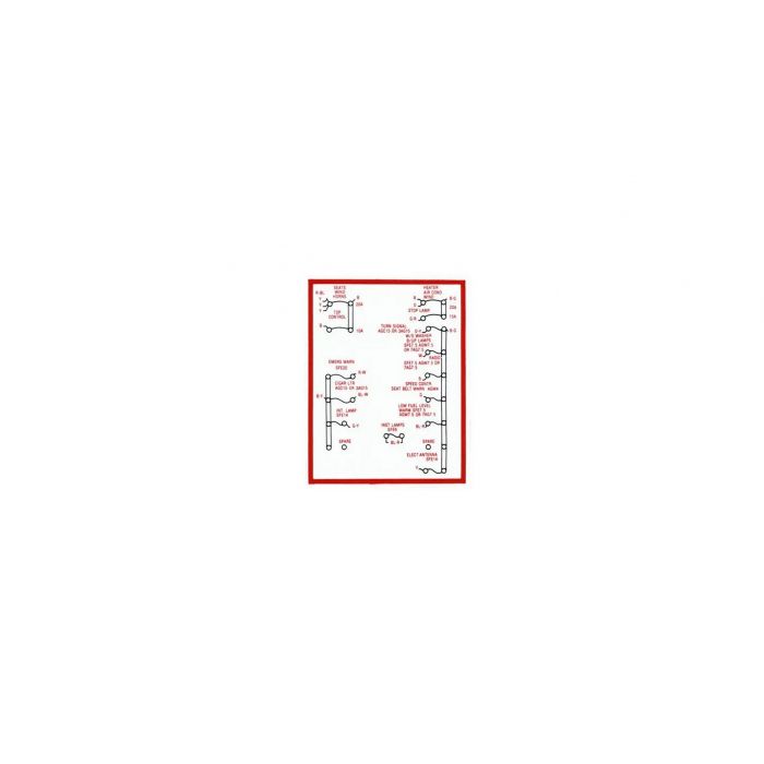 Ford Thunderbird Kick Panel Decal, Schematic For Fuse Box, 1966